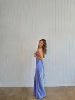 Meshki Purple Satin Maxi Size XSmall for rent on The Volte - image 2