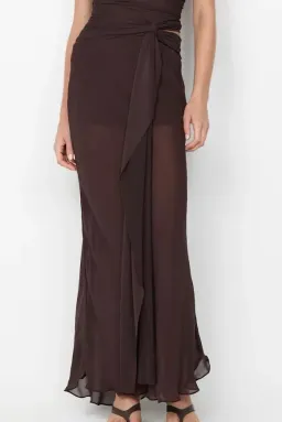 🤎 BEC and BRIDGE Jehnaya Strapless Maxi Dress – Dark Chocolate Brown – Size AU 10 🤎 for rent on The Volte - image 2