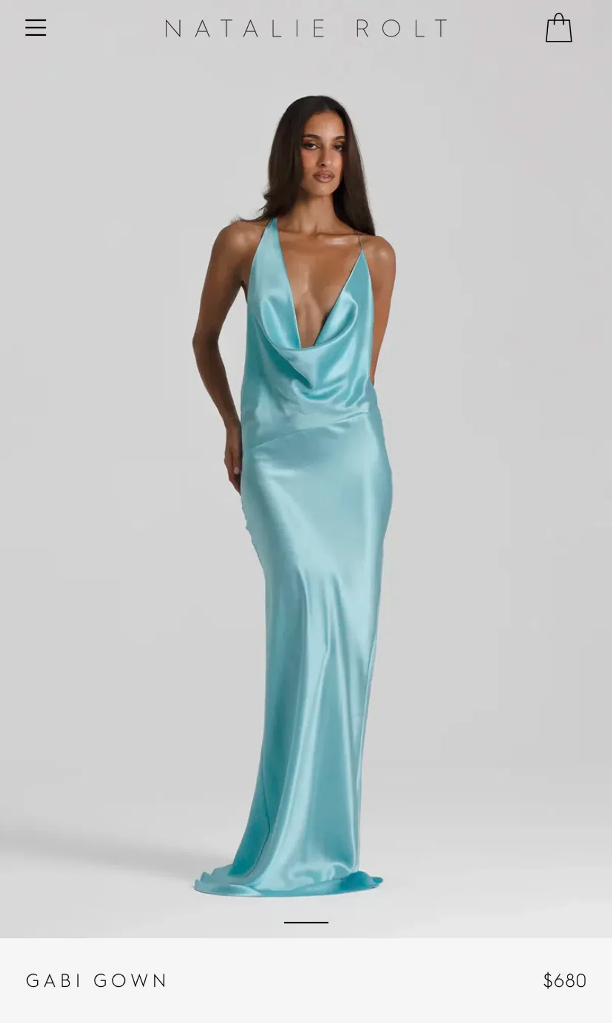 Nat Rolt Turquoise Gabi Gown size 8 - Image 1