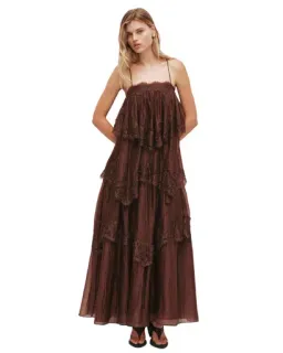 AJE Ophelia Maxi Dress Brown 10 for rent on The Volte - image 1
