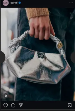 Silver Ganni mini bou bag for rent on The Volte - image 3