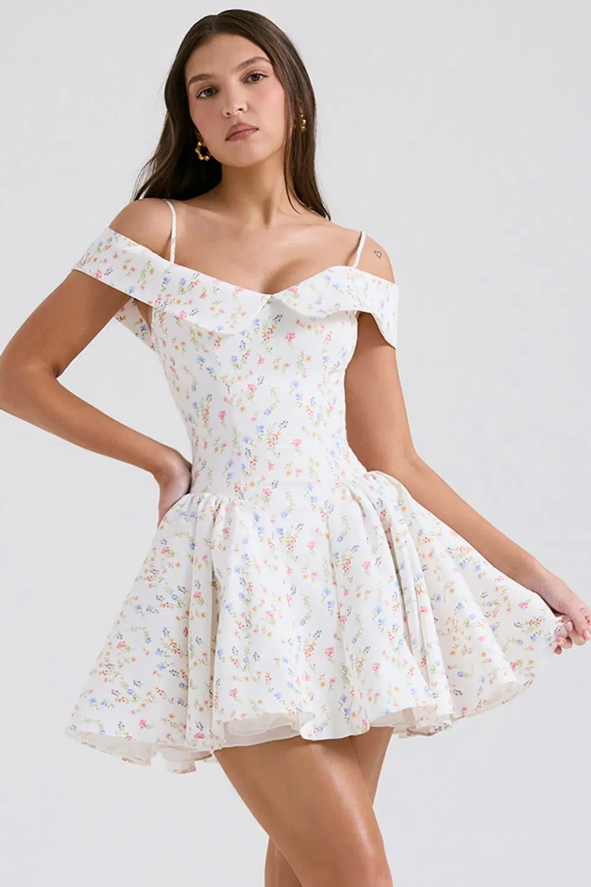 ELIDA PRINT CORSET MINI DRESS - Image 1