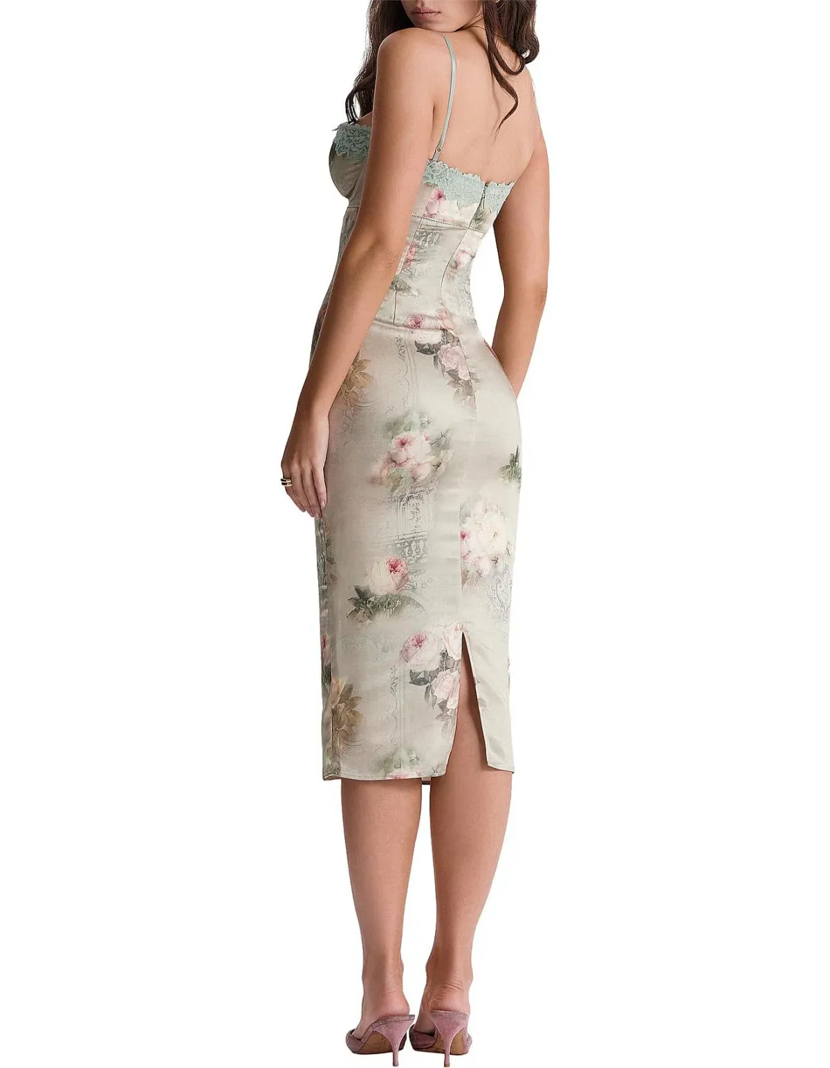 VINTAGE FLORAL MIDI DRESS - Image 3