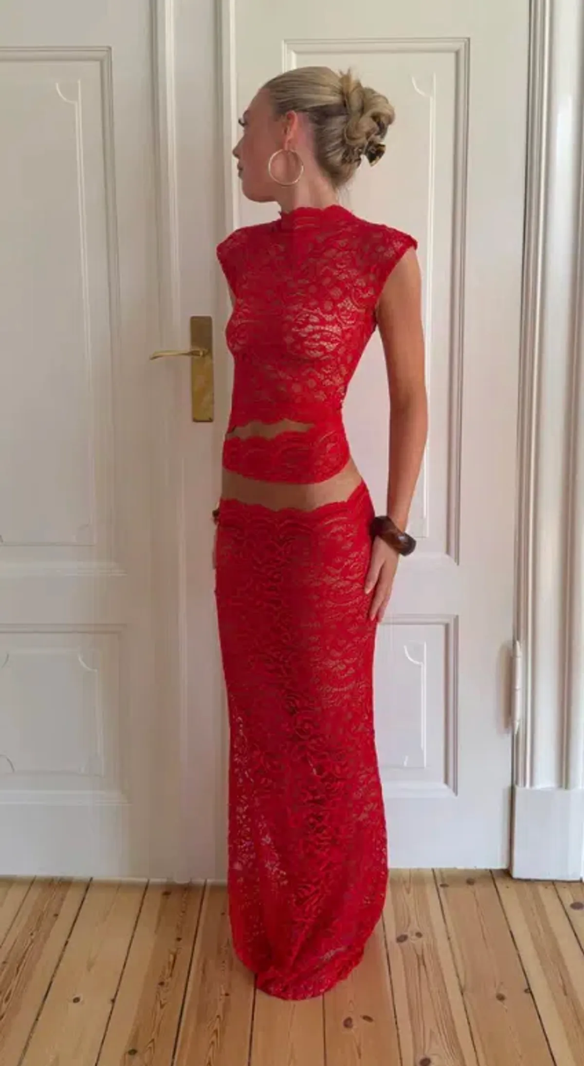 DESIGN BY SI | MARISOLE LACE SET | RED | SIZE XS/S (AU 6/8) - Image 1