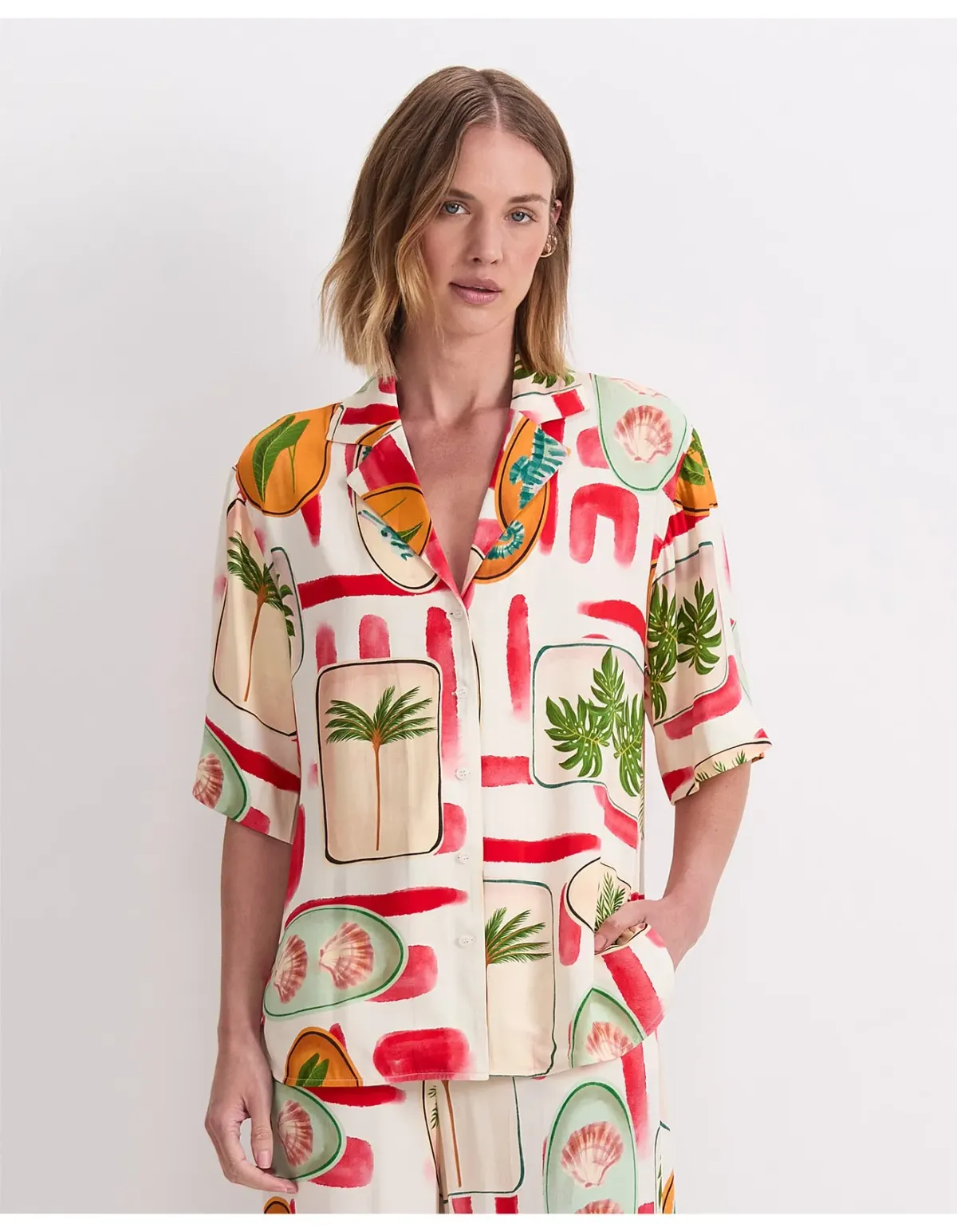 Sportscraft Bliss Short Sleeve Shirt Multi Size 14 - Image 1