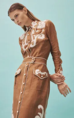 Alemais Ruby Applique Midi Skirt Brown Size AU 8 / S for rent on The Volte - image 4