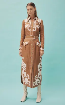 Alemais Ruby Applique Midi Skirt Brown Size AU 8 / S for rent on The Volte - image 5