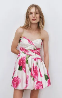 Aje Olea Bubble Hem Mini Dress Soft Rose Light Size 8 for rent on The Volte - image 3