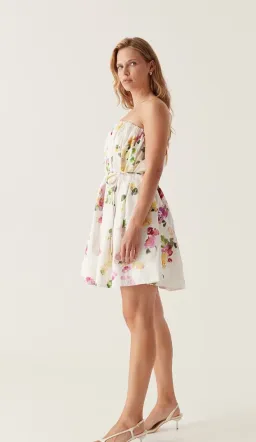 Aje Ayla Strapless Mini Dress White/Floral size 8 for rent on The Volte - image 6