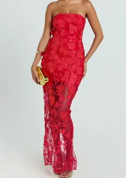 Sienna red strapless maxi dress size 10 for rent on The Volte - image 1