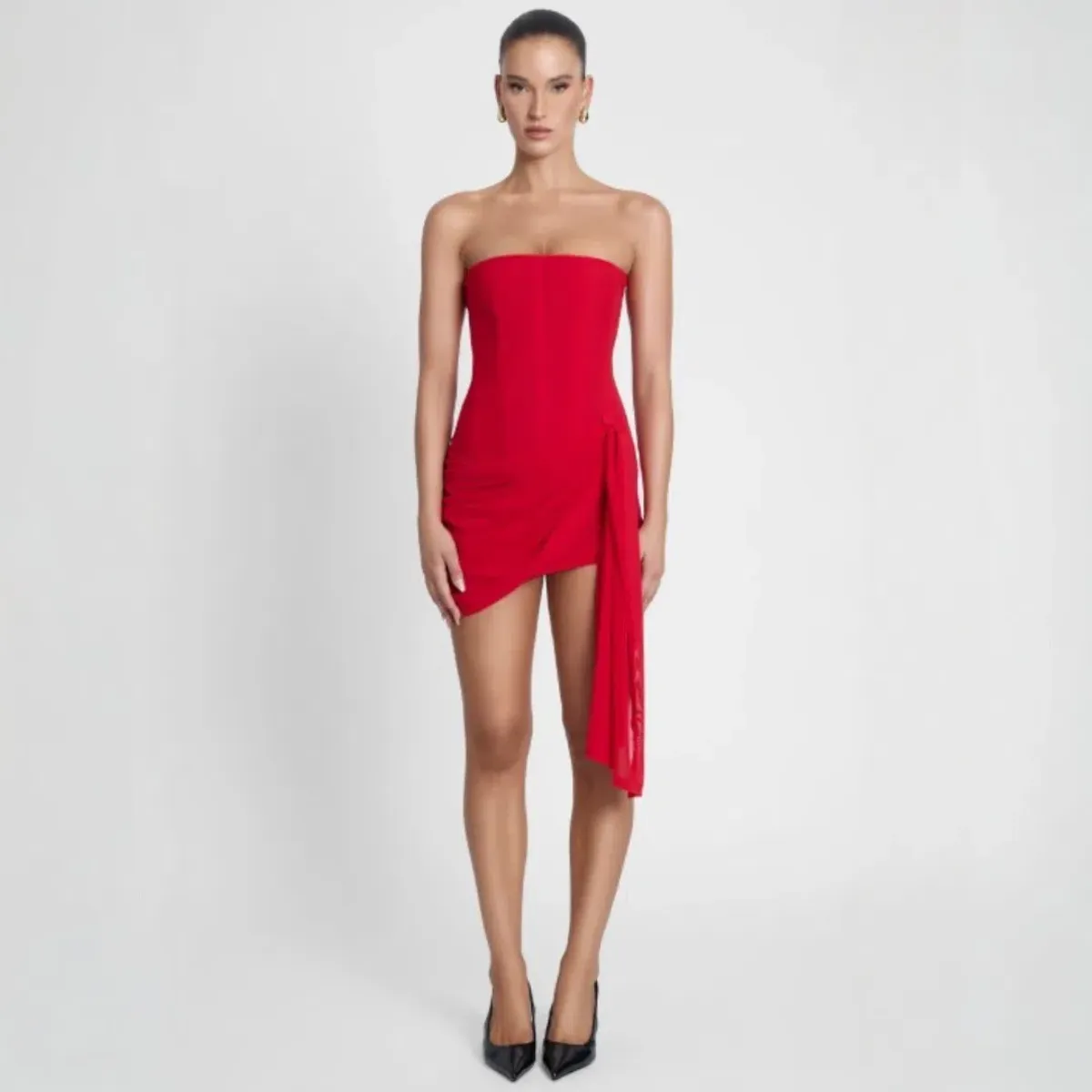 Leau Mira Mesh Corset Dress - Red Size Medium - Image 1
