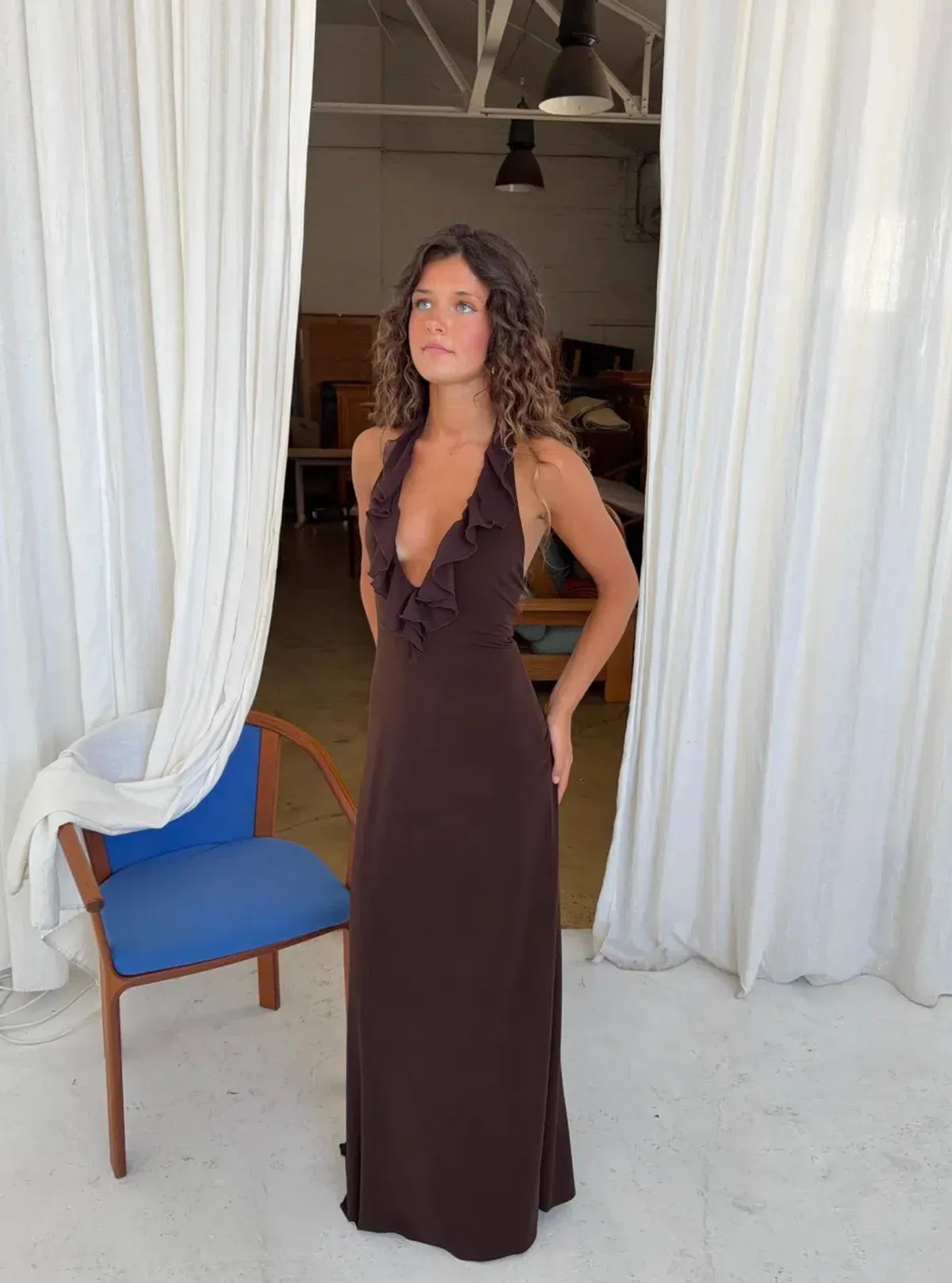 La Marie, VANESSA DRESS, Maxi, Brown, Size M/L  - Image 1