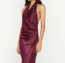 💜 BEC and BRIDGE Elisia Wrap Maxi Dress – Plum / Burgundy – Size AU 10 💜 for rent on The Volte - image 6