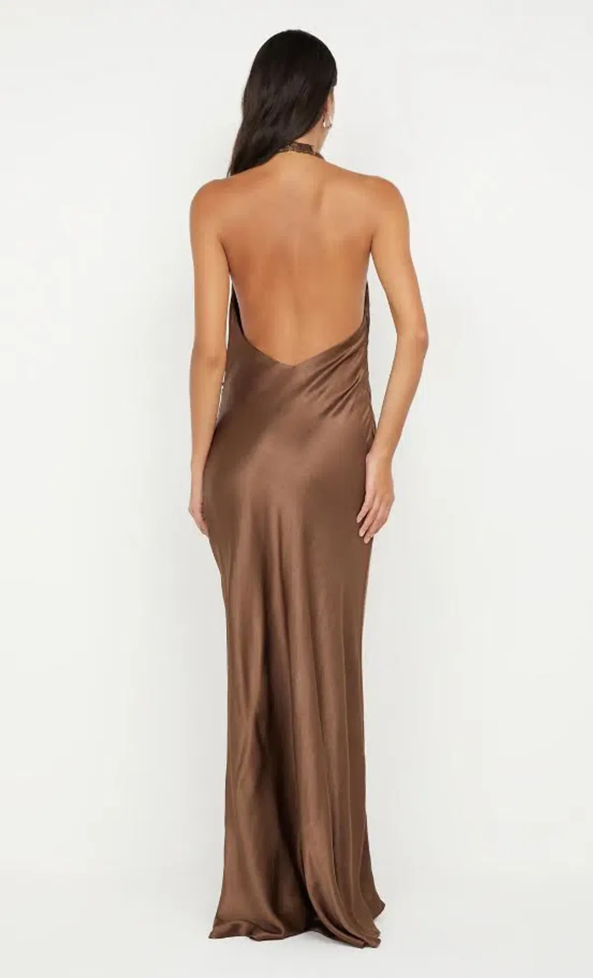  🤎 Bec and Bridge Elisia Wrap Maxi Dress in Milk Chocolate Brown - Size 10 AU Satin formal gown🤎  - Image 2