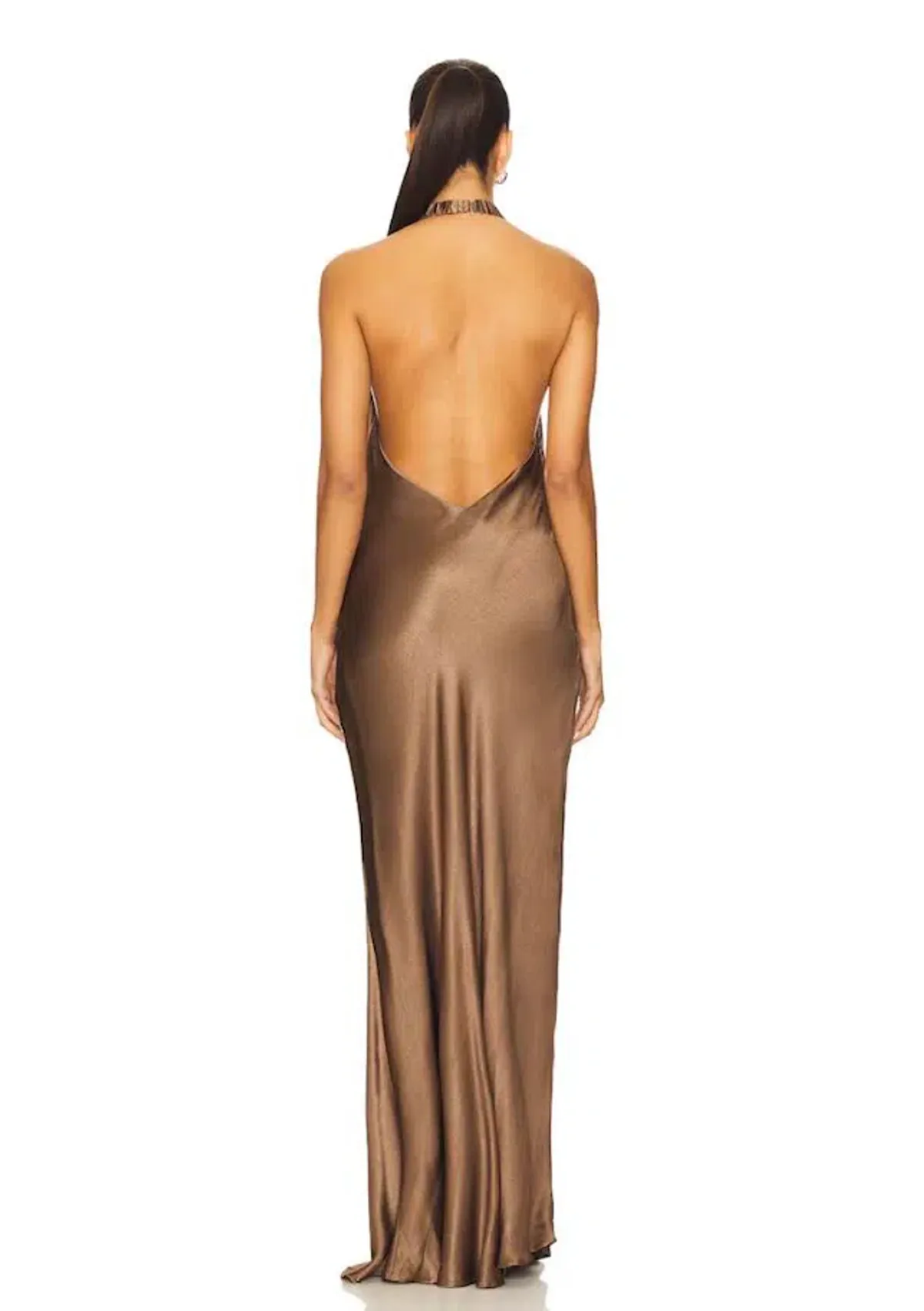  🤎 Bec and Bridge Elisia Wrap Maxi Dress in Milk Chocolate Brown - Size 10 AU Satin formal gown🤎  - Image 10