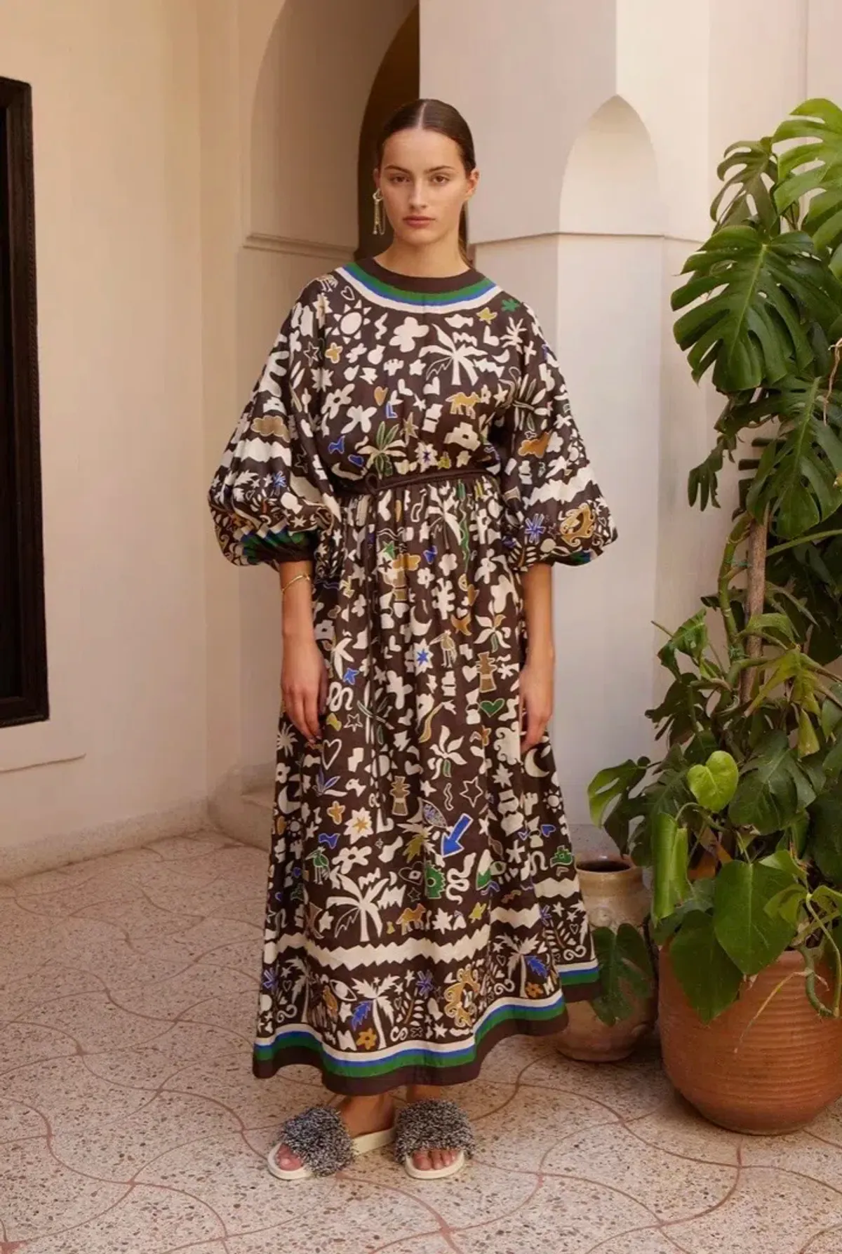 Alemais Maroc Midi Dress Pockets & Slip Size 12 - Image 1