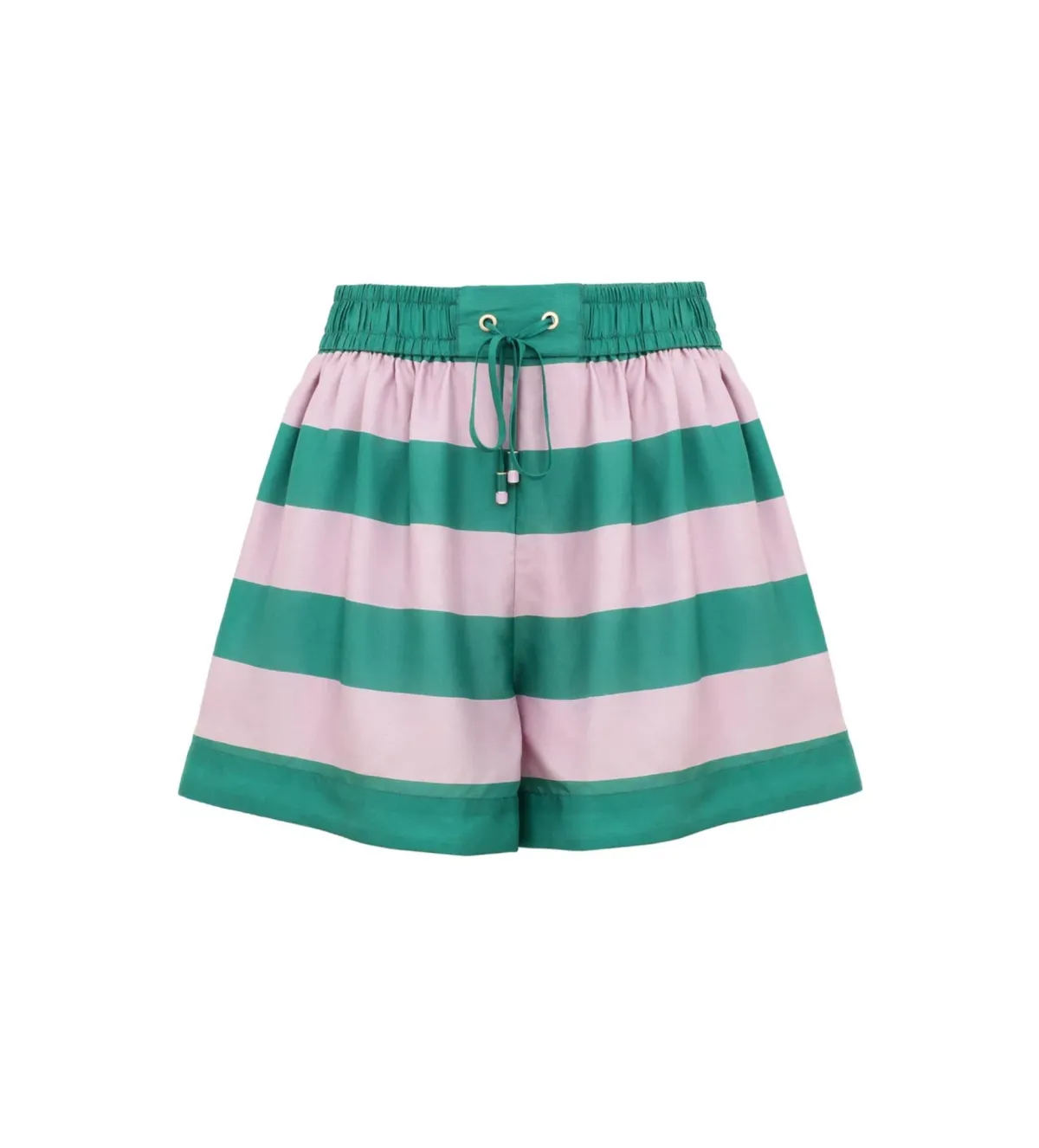 Zimmermann Indra Stripe Relaxed Shirt (Size OP) and Shorts (Size 0) Set in Lilac Teal Stripe Size AU6/8 - Image 2