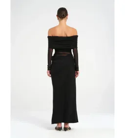 BENNI YASMIN OFF-SHOULDER MAXI DRESS MAXI DRESS BLACK | Size AU 10 for rent on The Volte - image 4
