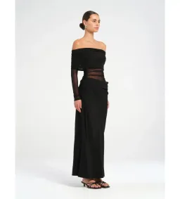 BENNI YASMIN OFF-SHOULDER MAXI DRESS MAXI DRESS BLACK | Size AU 10 for rent on The Volte - image 3