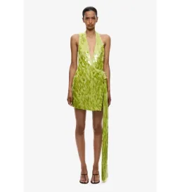 MISHA SAPPHIRE SEQUIN MINI DRESS IN APPLE GREEN SIZE MEDIUm for rent on The Volte - image 1