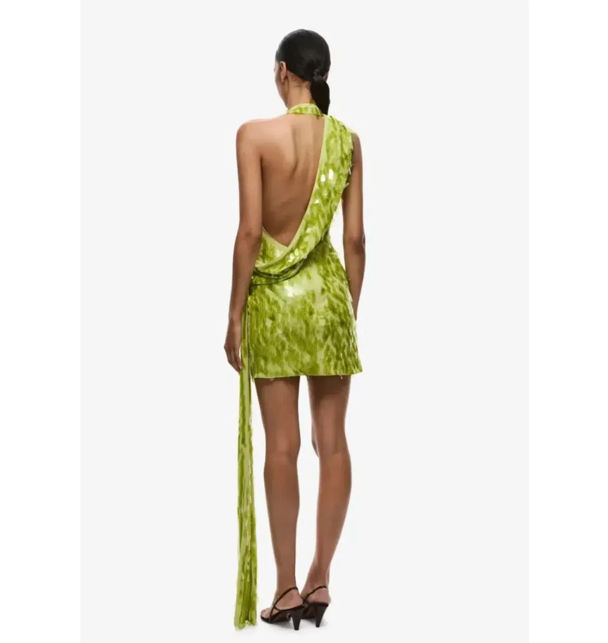 MISHA SAPPHIRE SEQUIN MINI DRESS IN APPLE GREEN SIZE MEDIUm - Image 2