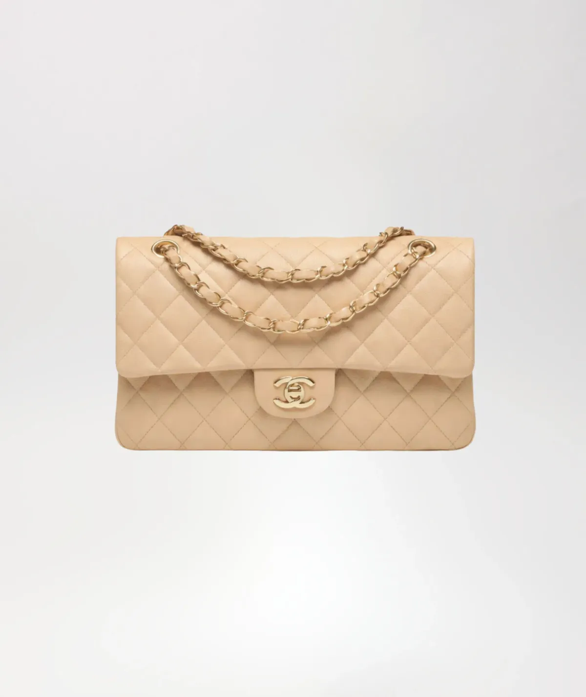 Chanel Classic Beige Medium Flap Handbag - Image 1