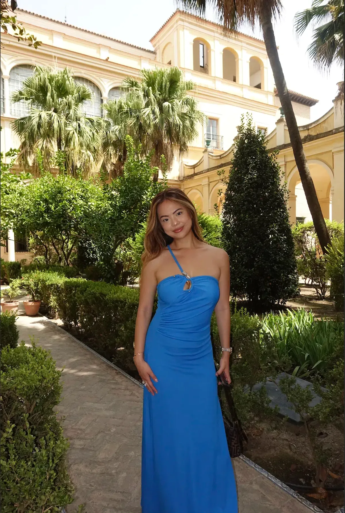 Christopher Esber Concave Stone Cami Maxi Dress Blue Size 8 - Image 1