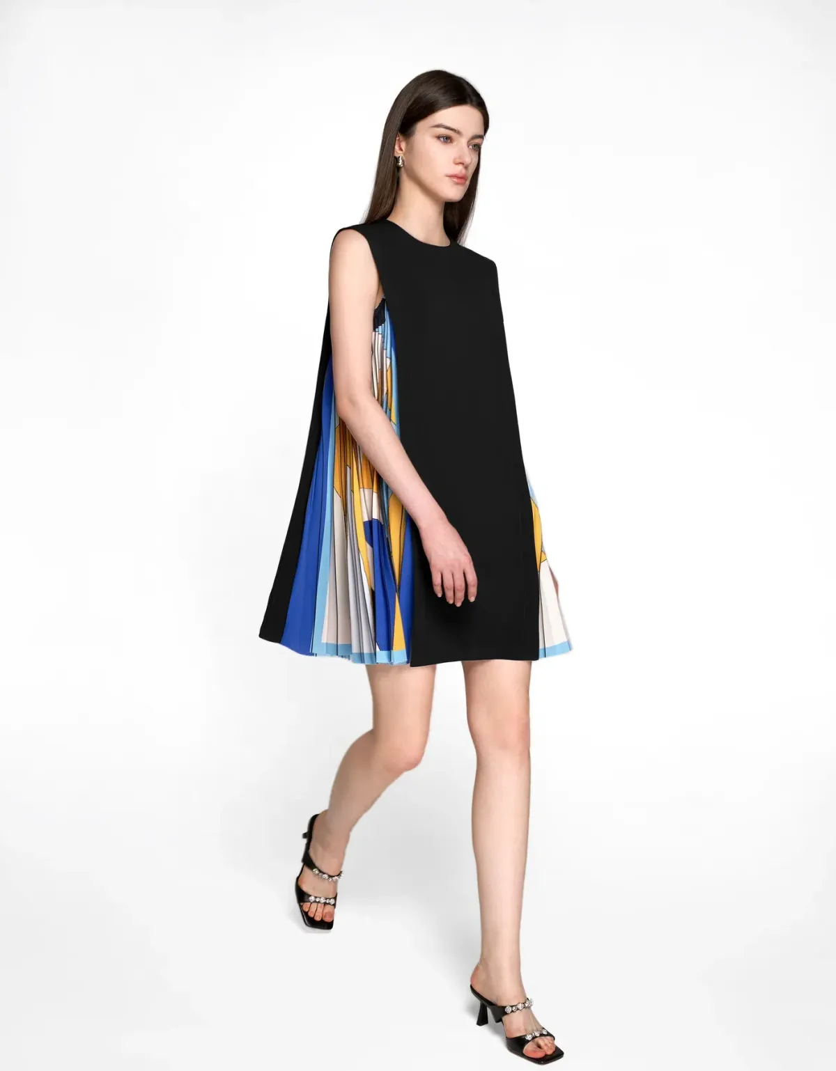 Saturday Club Side Printed Pleated Mini Dress Size 8 - Image 6