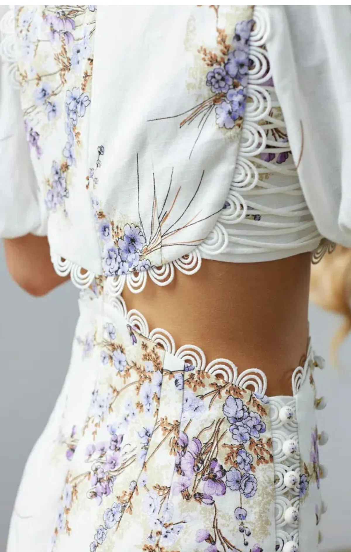 ZIMMERMANN JUDE CUT OUT MINI DRESS FLORAL SIZE 2 / AU 12 - Image 2