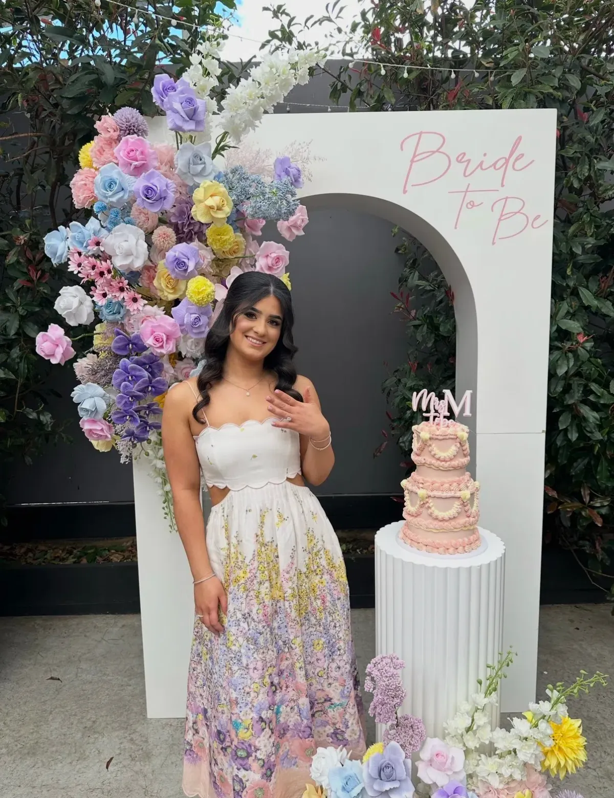 ZIMMERMANN JUDE SCALLOP MIDI DRESS PEACH GRADIENT FLORAL SIZE 2 / AU 12 - Image 4