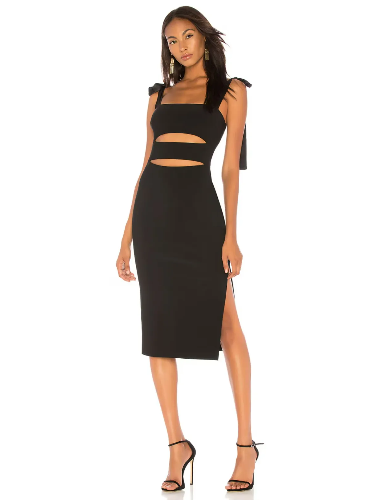 Bec & Bridge Tasha Cutout Midi Dress Black Size AU 6 - Image 2
