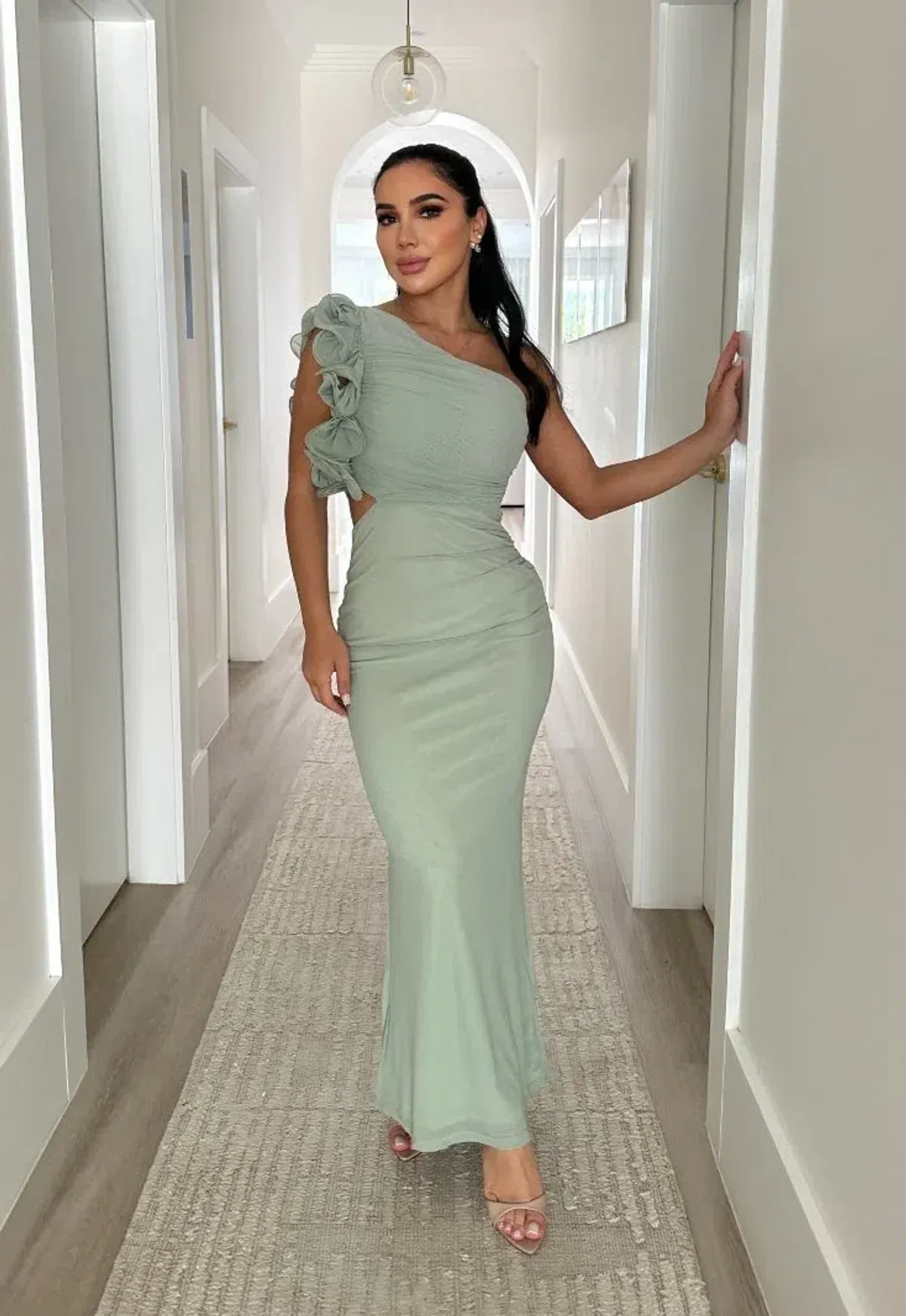 Saint & Secrets Sally Maxi Dress Sage Size 10 - Image 2