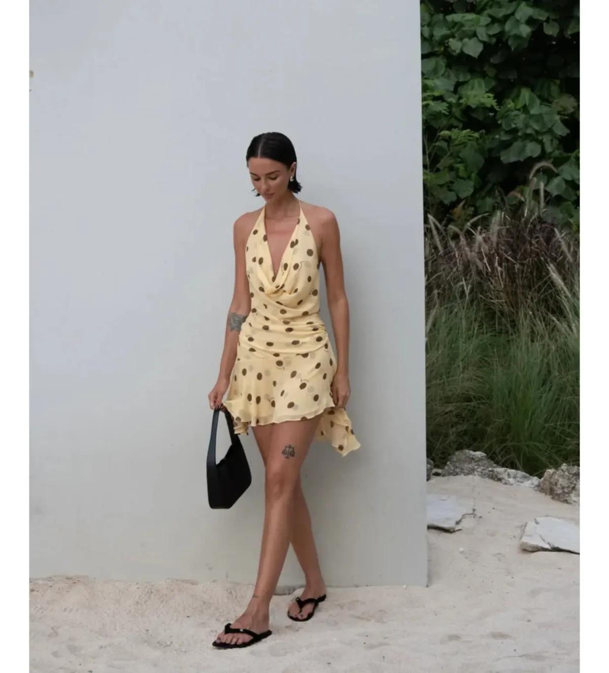 Benni Harlow Halter Mini Dress in Butterspot Size AU6 - Image 2