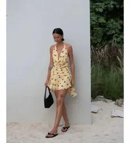 Benni Harlow Halter Mini Dress in Butterspot Size AU6 for rent on The Volte - image 2