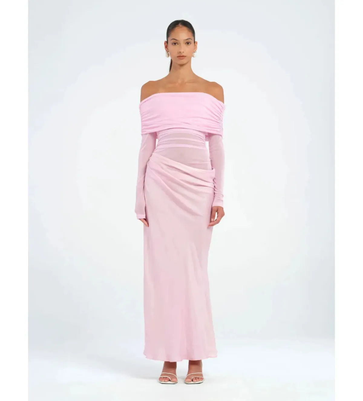 Benni Yasmin Off Shoulder Maxi Dress in Pink Size AU6 - Image 1