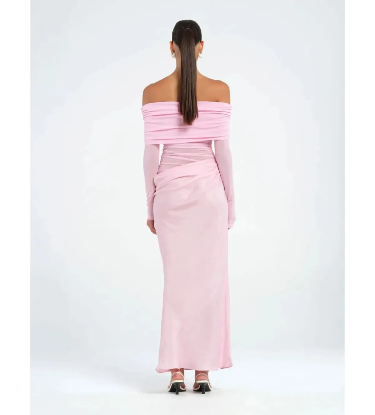 Benni Yasmin Off Shoulder Maxi Dress in Pink Size AU6 - Image 3