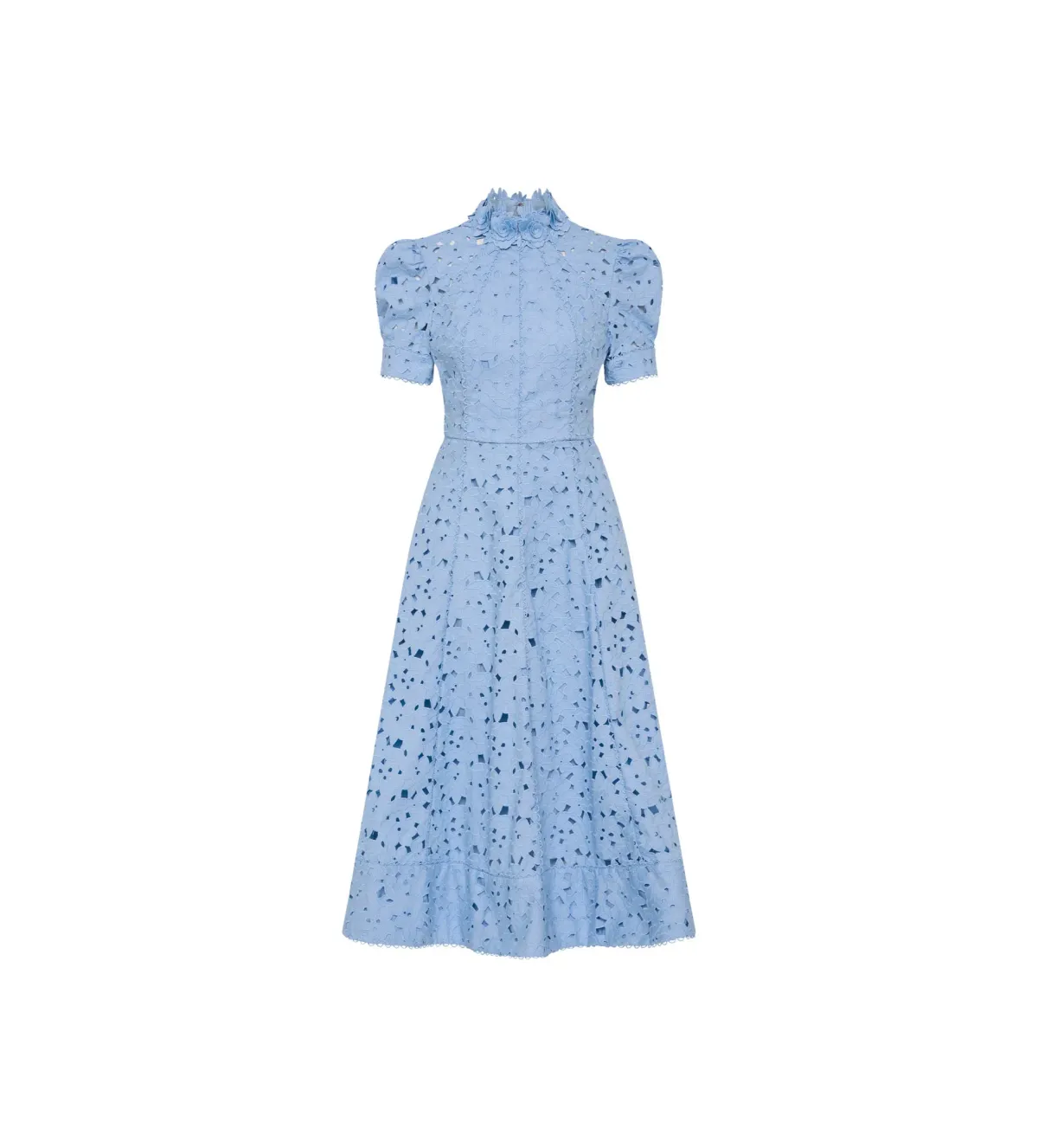 Rebecca Vallance Kitsu Short Sleeve Midi Dress Bluelight Size AU 12 - Image 4