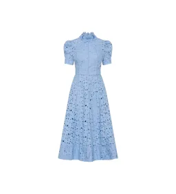 Rebecca Vallance Kitsu Short Sleeve Midi Dress Bluelight Size AU 12 for rent on The Volte - image 4
