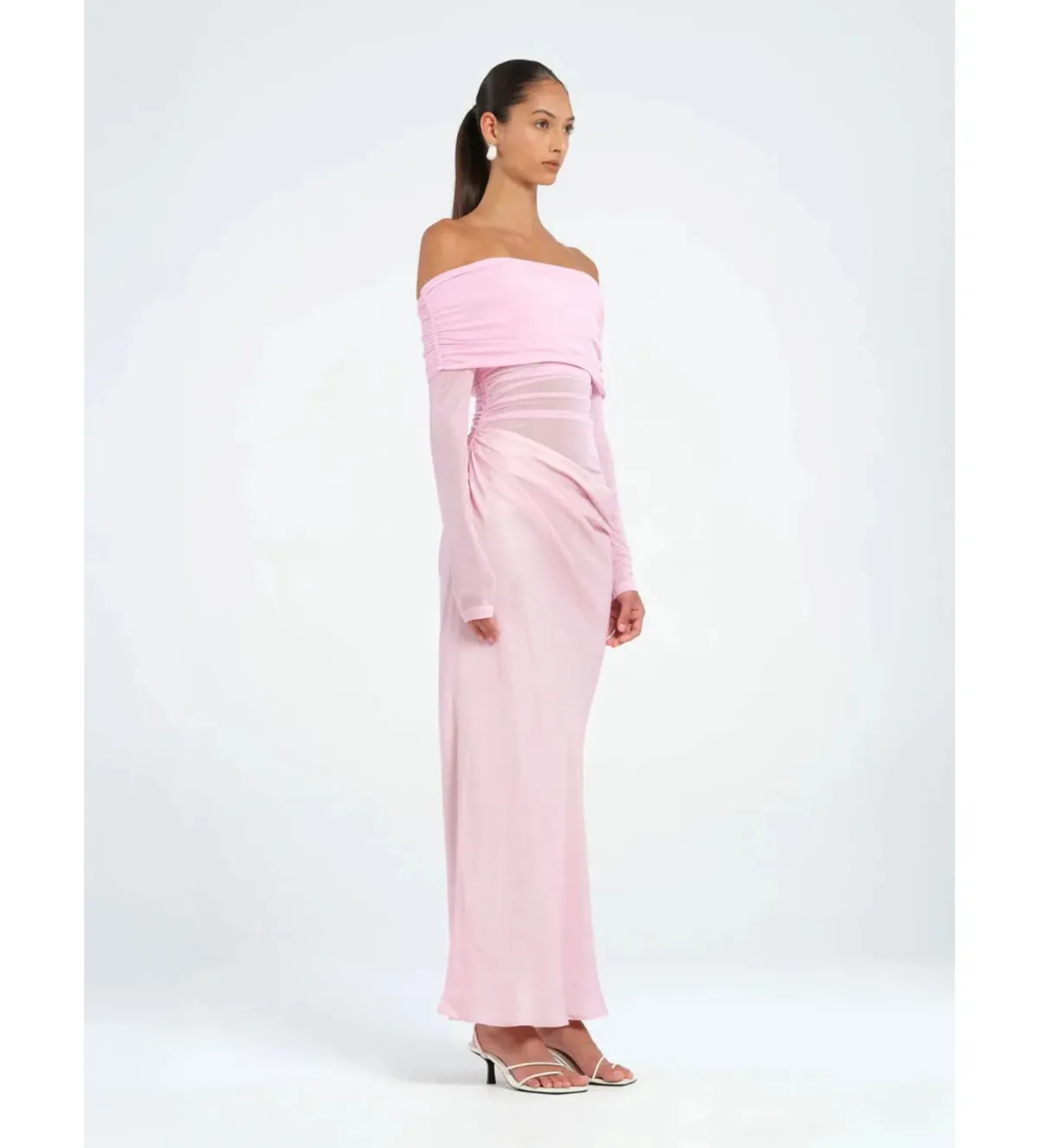 Benni Yasmin Off Shoulder Maxi Dress in Pink Size AU8 - Image 2