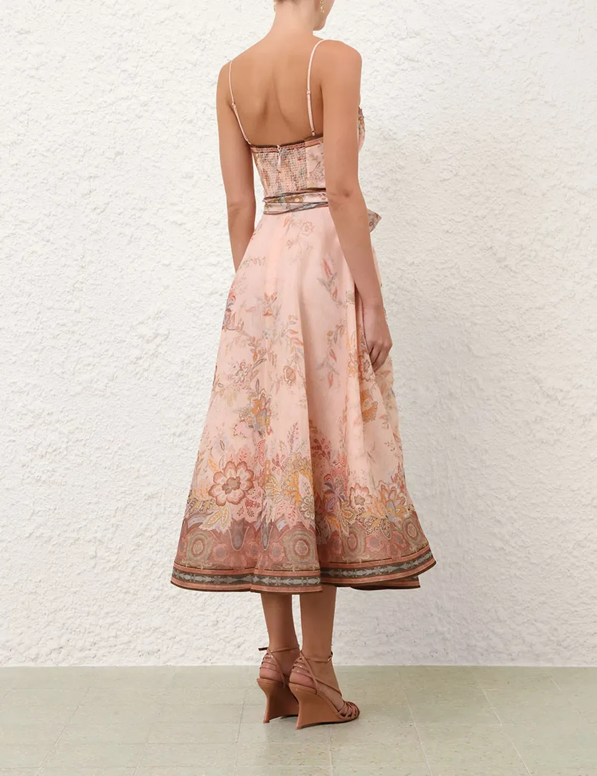 Zimmerman Alchemy Structured Midi Dress - Pink Paisley (Size 1/Size 8-10) - Image 4