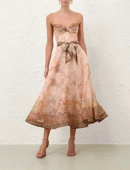 Zimmerman Alchemy Structured Midi Dress - Pink Paisley (Size 1/Size 8-10) for rent on The Volte - image 2