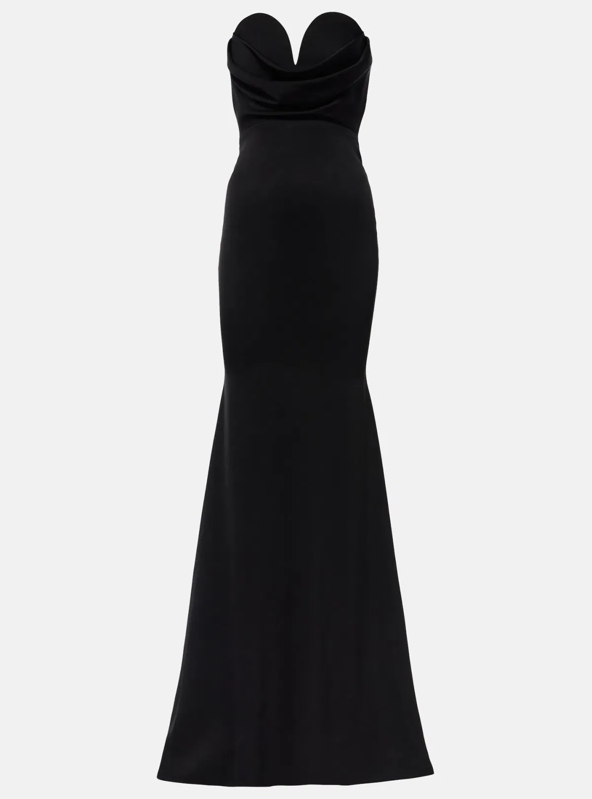 Alex Perry Gathered Strapless Satin Floor Length Gown Black Size 6 - Image 4