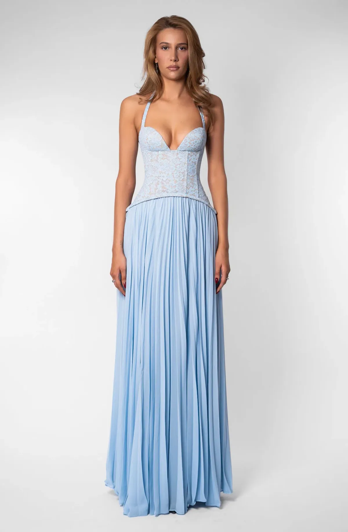 Fenity Gaia Halter Maxi Dress in Blue Size XS / AU 6 - Image 1