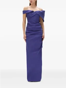 Rachel Gilbert Dahli off-shoulder ruched dress 8 for rent on The Volte - image 1