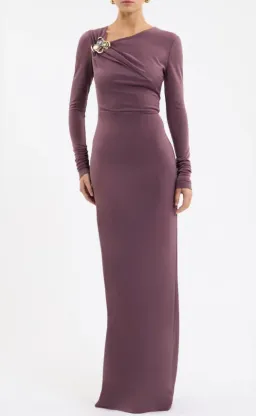Rebecca Vallance Nala Long Sleeve Maxi Dress Mauve Size 8 for rent on The Volte - image 1