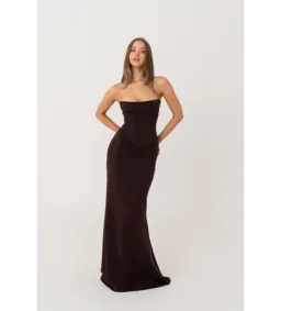 Hntr The Label Louie Gown in Brown Size M/AU10 for rent on The Volte - image 1