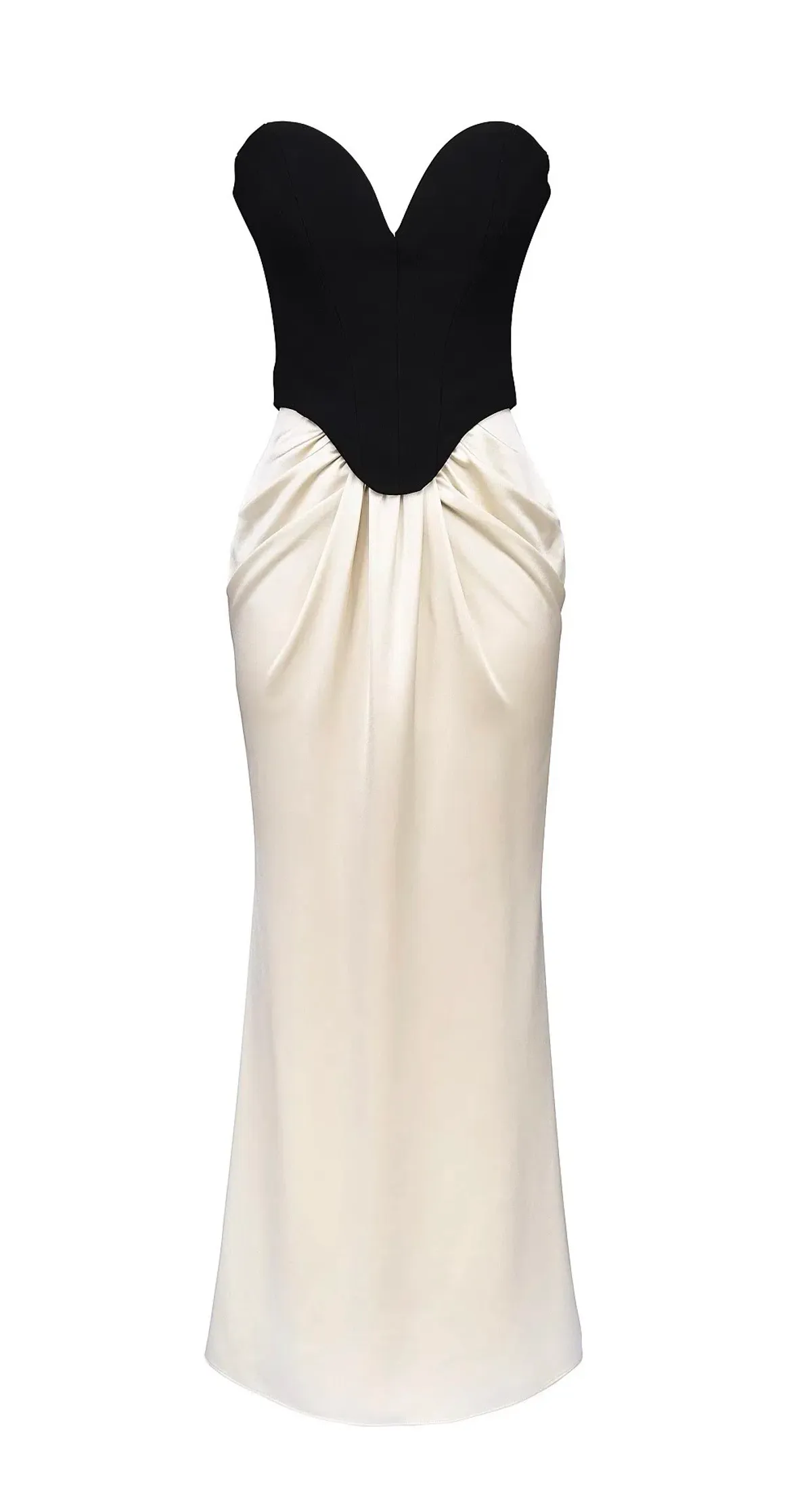 Black & Champagne Corset Maxi Gown - Image 2