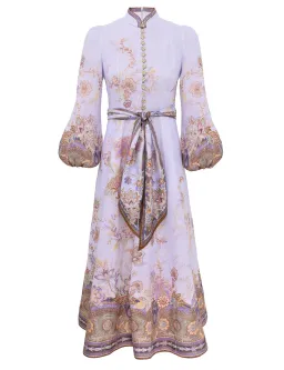 Zimmerman Luna Button Midi Dress - Blue Paisley (Size 1/Size 8-10) for rent on The Volte - image 4