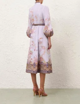 Zimmerman Luna Button Midi Dress - Blue Paisley (Size 1/Size 8-10) for rent on The Volte - image 2