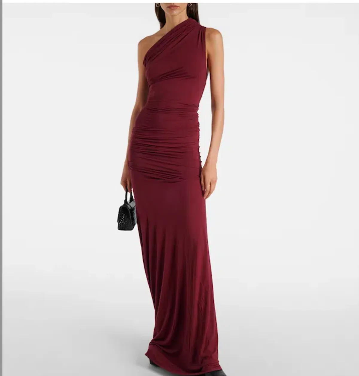 Entire Studios Pillar Ruched Gown Burgundy - Image 1